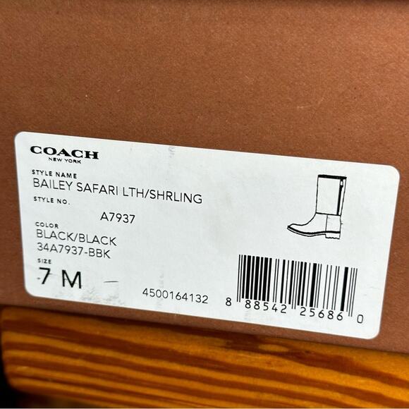 Coach Bailey Safari Boot - Leather & Shearling SUEDED Long Boot - Picture 13 of 14